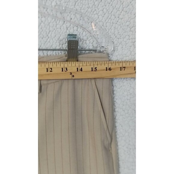 Nicole Miller Women's Beige Dress Pants Pink Pinstripe Size 6 With Pockets - Picture 9 of 11